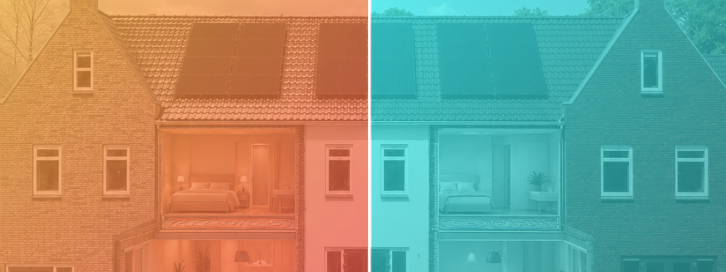 Koelen in de zomer, verwarmen in de winter Met onze warmtepomp kan je ook koelen