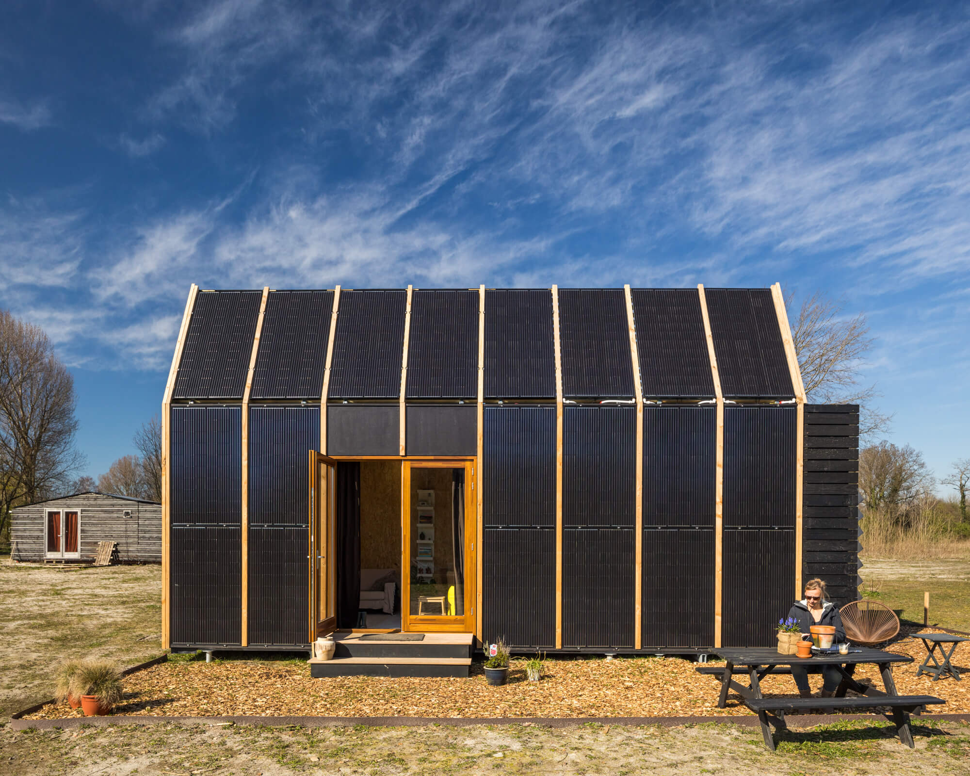 Tiny house  Tiny Tim with pvt solar heatpump panel 1